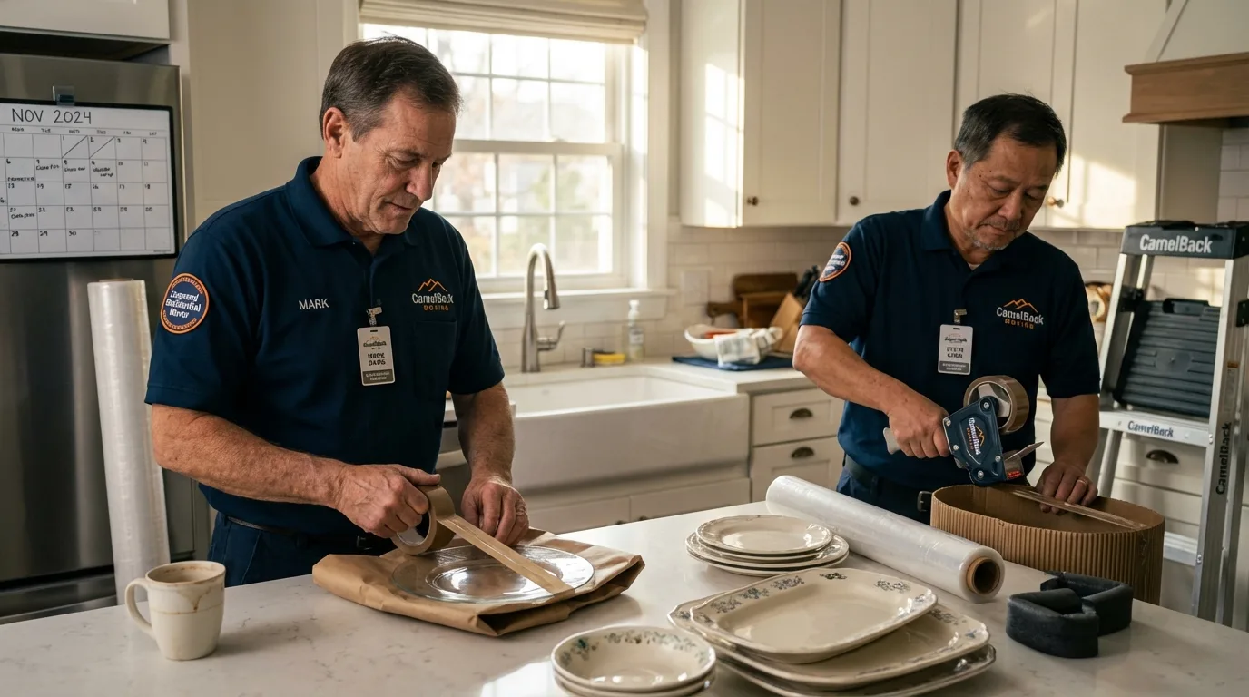 Professional crew packing kitchen dishware in Cole Camp, MO